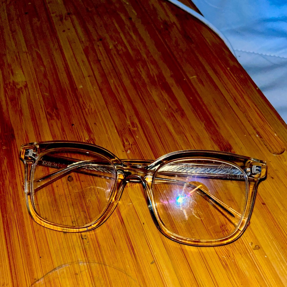 Clear glasses.